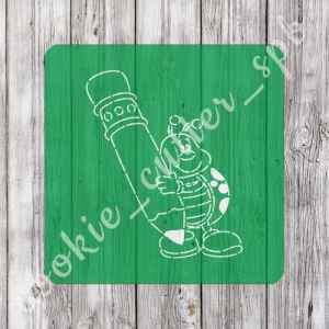 Трафарет + вырубка "Божья коровка с карандашом"