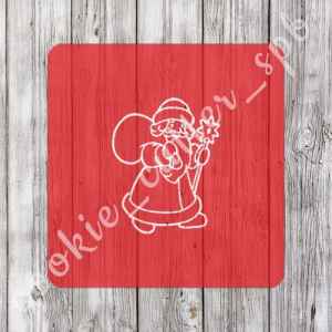 Трафарет + вырубка "Дед Мороз с подарками"