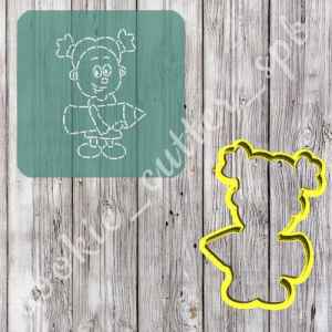 Трафарет + вырубка "Девочка с карандашом"