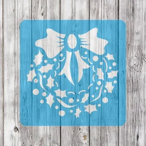 Трафарет "Рождественский венок №22