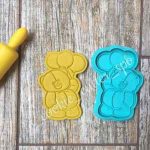 Вырубка + штамп «Мишка с шарами»