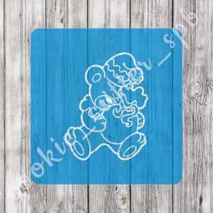 Трафарет + вырубка "Мишка с шаром"