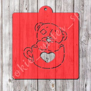 Трафарет с вырубкой “Мишка в кружке”