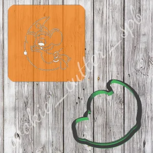 Тафарет с вырубкой "Мышонок на Луне"