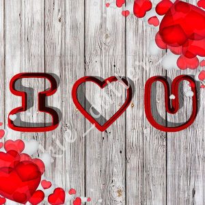 Набор вырубок "I Love You"