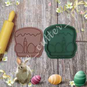 Вырубка + штамп "Кулич со свечой"