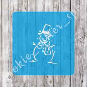 Трафарет + вырубка "Снеговик №3"