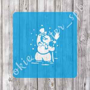 Трафарет + вырубка "Снеговик №4"