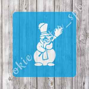 Трафарет + вырубка "Снеговик №5"