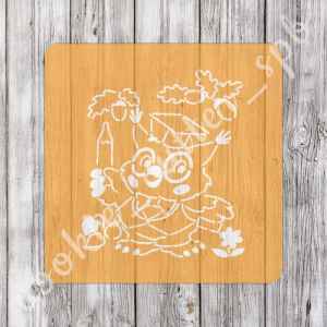 Трафарет + вырубка "Сова с желудями"