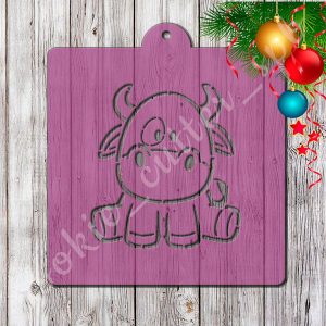 Трафарет + вырубка "Бычок №4"