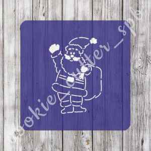 Трафарет + вырубка "Дед Мороз с подарками №2"