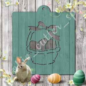 Трафарет + вырубка "Корзинка с яйцами"