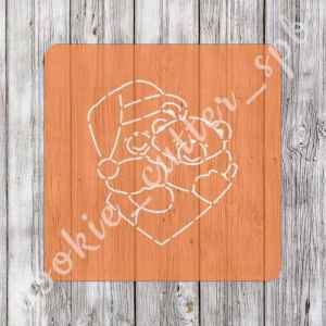 Трафарет + вырубка "Медвежата"