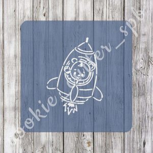 Трафарет + вырубка "Мишка космонавт"