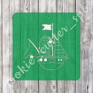 Трафарет с вырубкой Мишка моряк