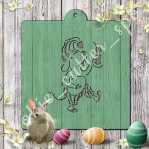 Трафарет + вырубка "Мышонок с яйцом"