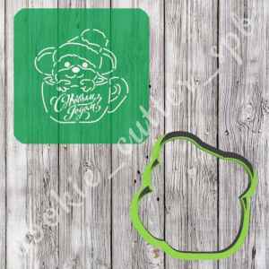 Трафарет + вырубка "Мышонок в кружке"