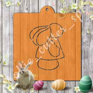 Трафарет + вырубка "Пасхальный кролик №2"