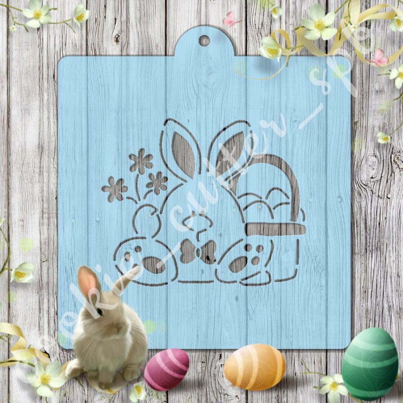 Трафарет + вырубка "Пасхальный заяц"