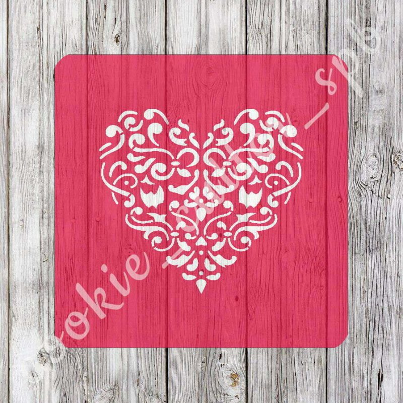 Трафарет + вырубка "Сердце №2"