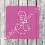 Трафарет + вырубка "Снеговик №11"