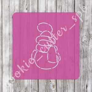 Трафарет + вырубка "Снеговик №11"