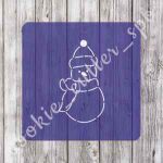 Трафарет + вырубка "Снеговик №12"
