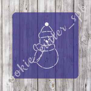 Трафарет + вырубка "Снеговик №12"
