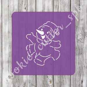 Трафарет + вырубка "Снеговик №13"