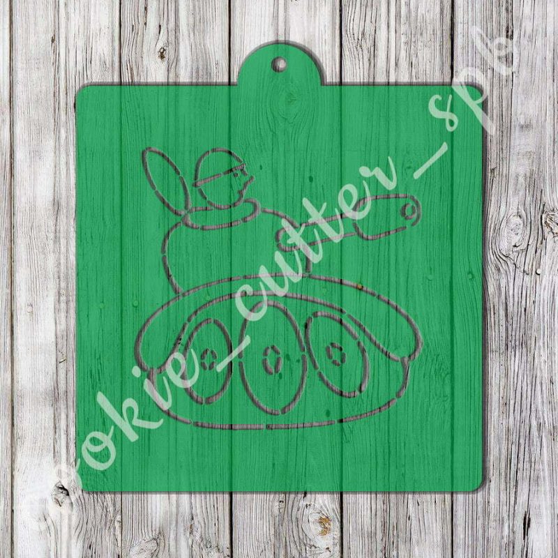 Трафарет + вырубка "Танк"