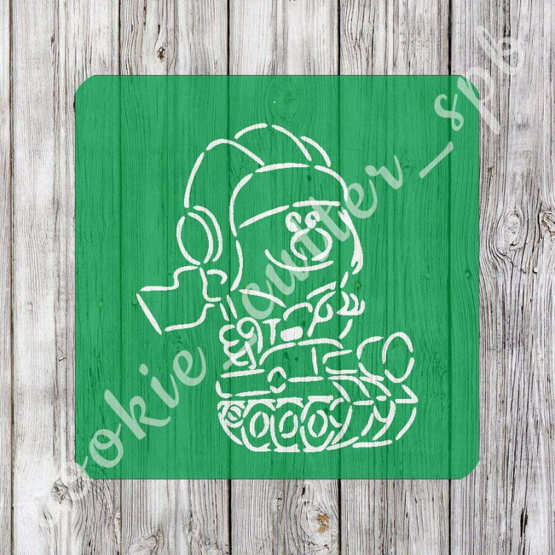 Трафарет + вырубка "Танкист"