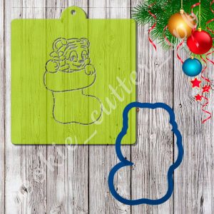 Трафарет + вырубка "Тигрёнок в носке"