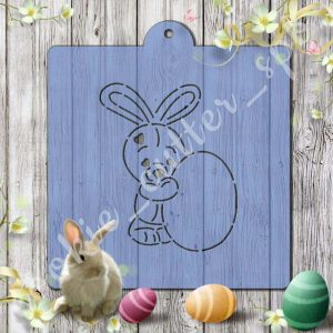 Трафарет + вырубка "Заяц с яйцом"