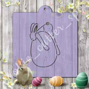 Трафарет + вырубка "Заяц с яйцом №2"
