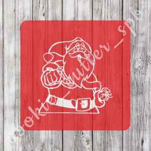 Трафарет + вырубка «Дед Мороз №6»