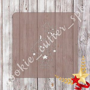 Трафарет + вырубка "Девочка с танком"