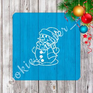 Трафарет + вырубка "Снеговик № 6"