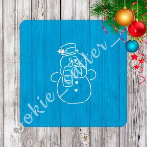 Трафарет + вырубка “Снеговик № 7”