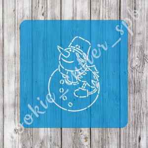 Трафарет + вырубка "Снеговик №10"