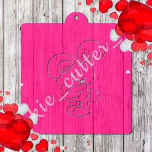 Трафарет + вырубка “Зайка с сердечком”