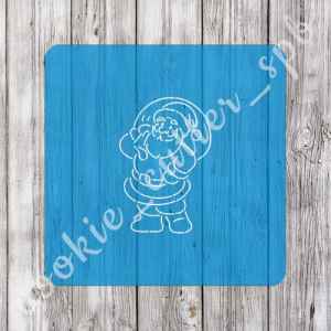 Трафарет + вырубка "Дед Мороз с мешком"