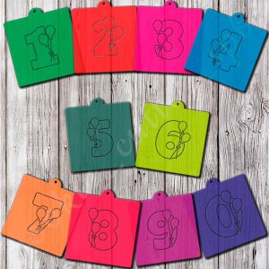 Трафареты с вырубками "Цифры с шарами"