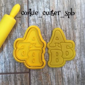 Вырубка + штамп "Буквы "АБВ""