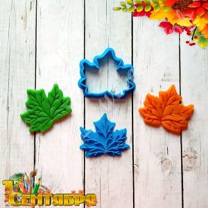 Вырубка + штамп "Кленовый лист"