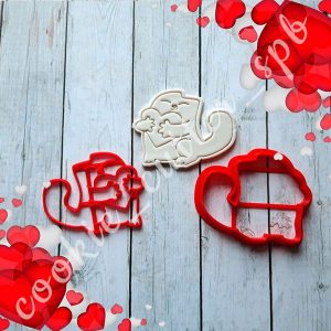 Вырубка со штампом "Кот с сердцем №2"