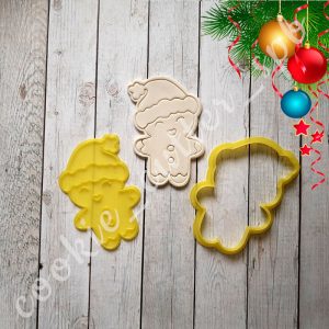 Вырубка со штампом "Пряничный человечек в шапке"